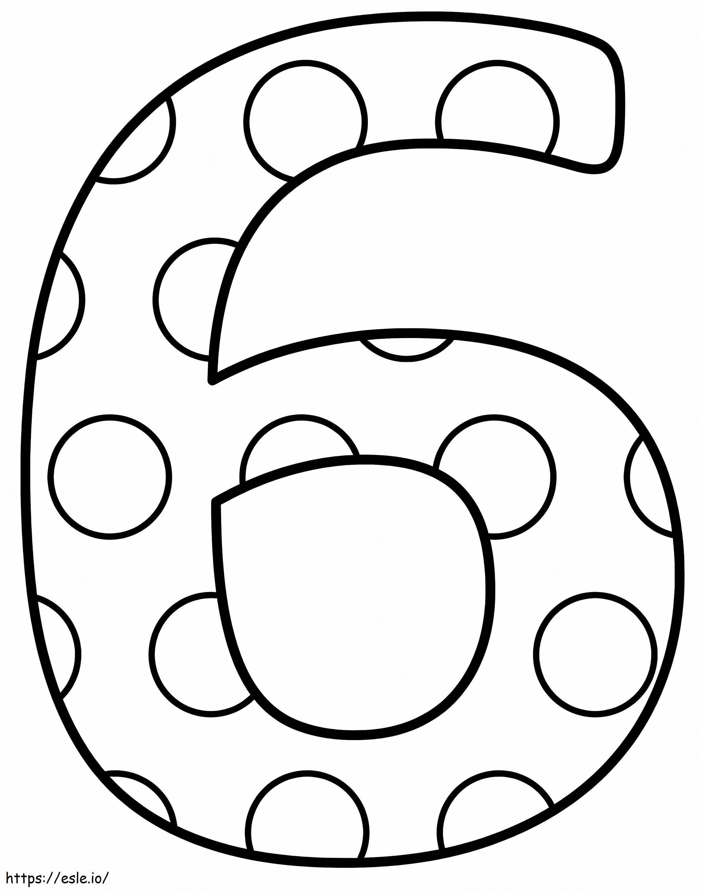Number 6 Printable coloring page