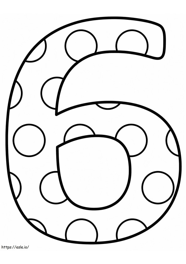 Number 6 Printable coloring page