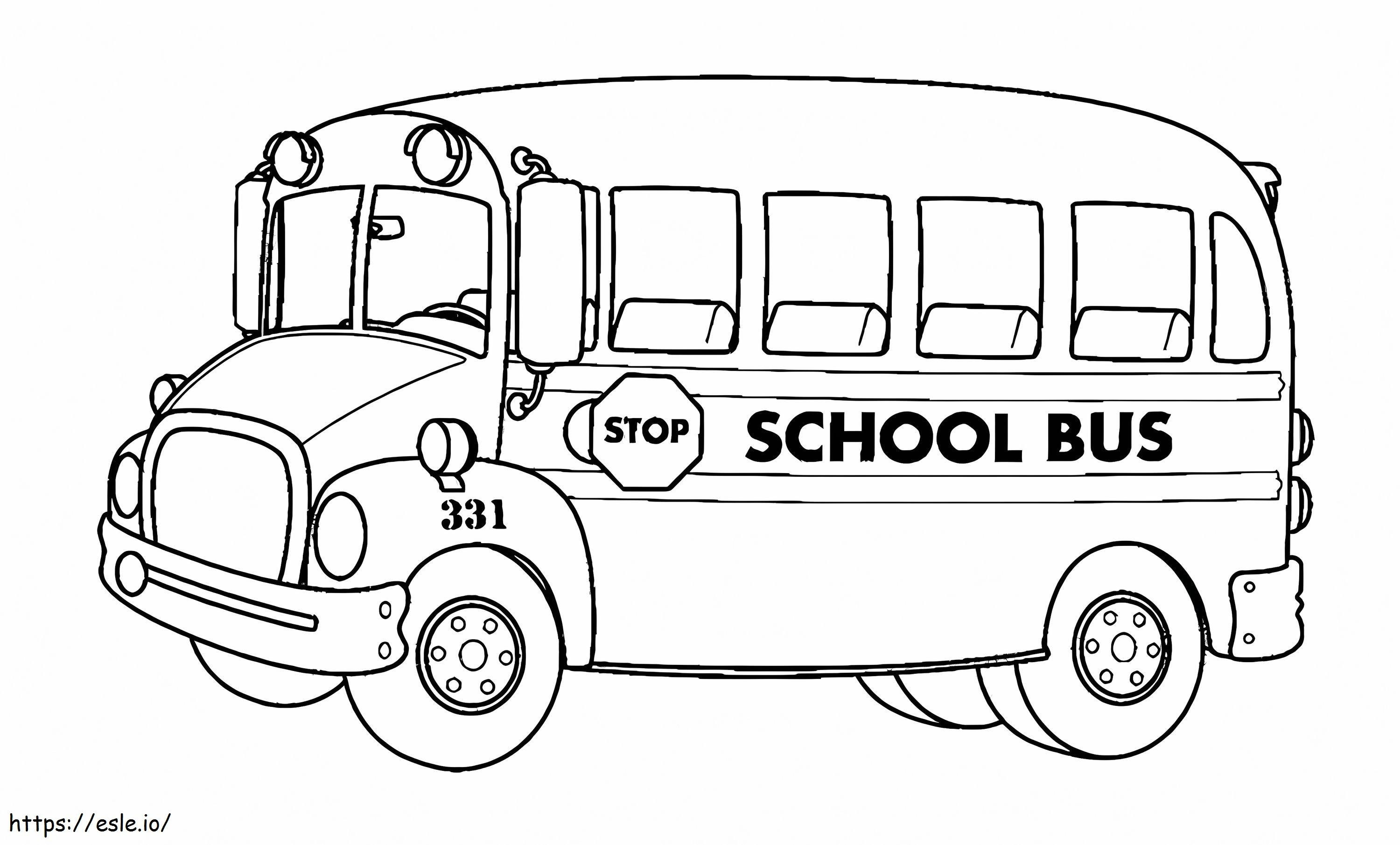Autobuz scolar de colorat
