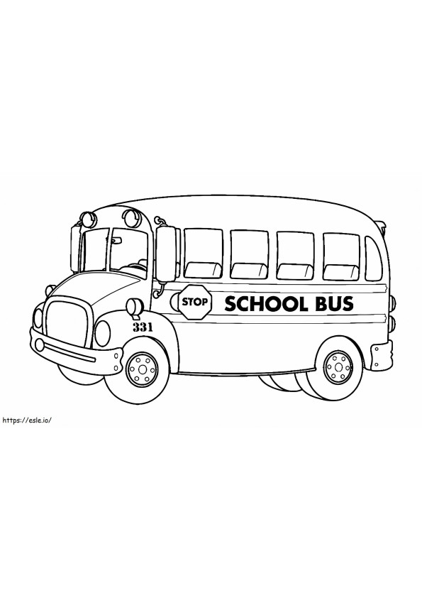 Autobuz scolar de colorat