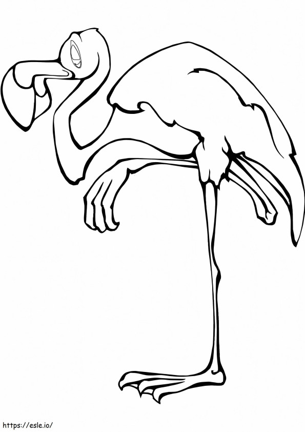 Tired Flamingo coloring page