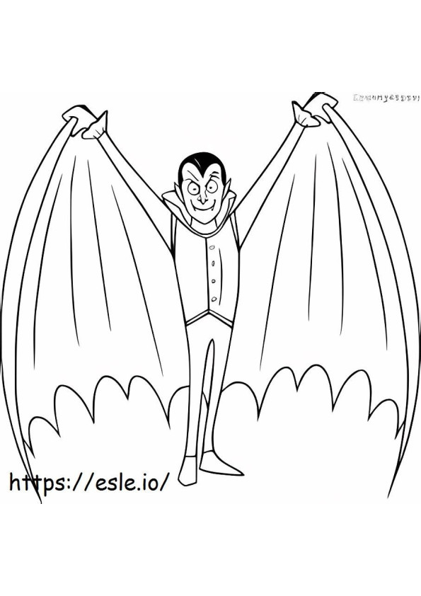 Dracula klaar om te vliegen kleurplaat