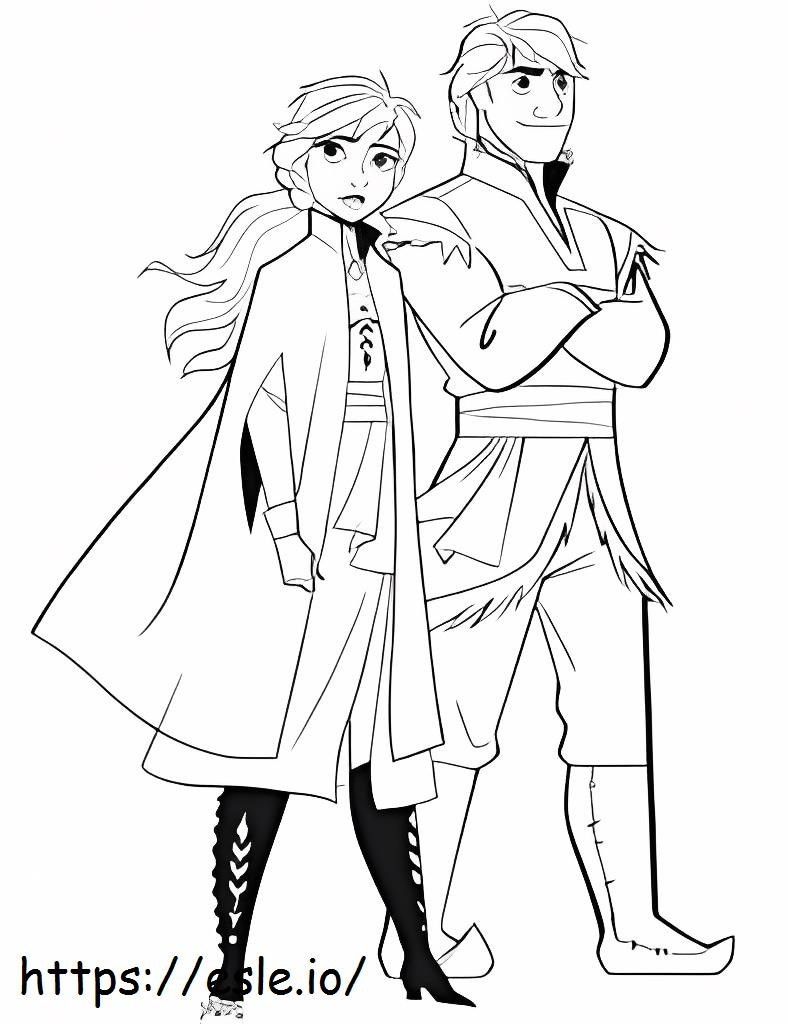 Kristoff And Anna coloring page