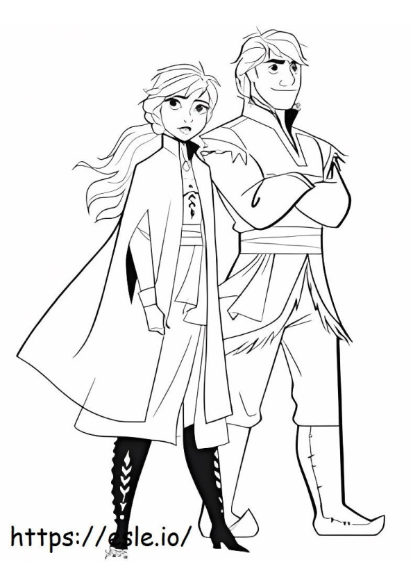 Kristoff And Anna coloring page