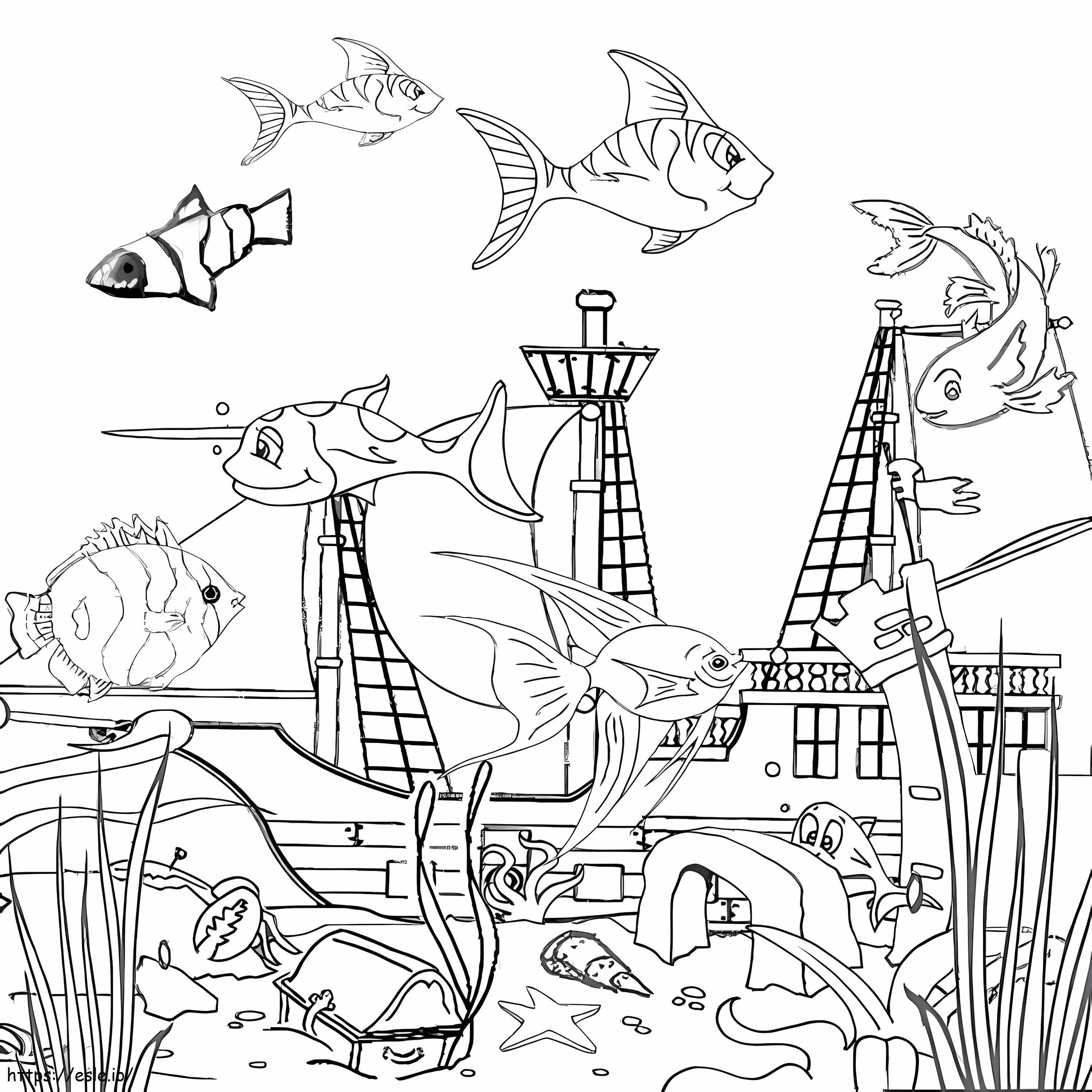 Free Printable Ocean coloring page