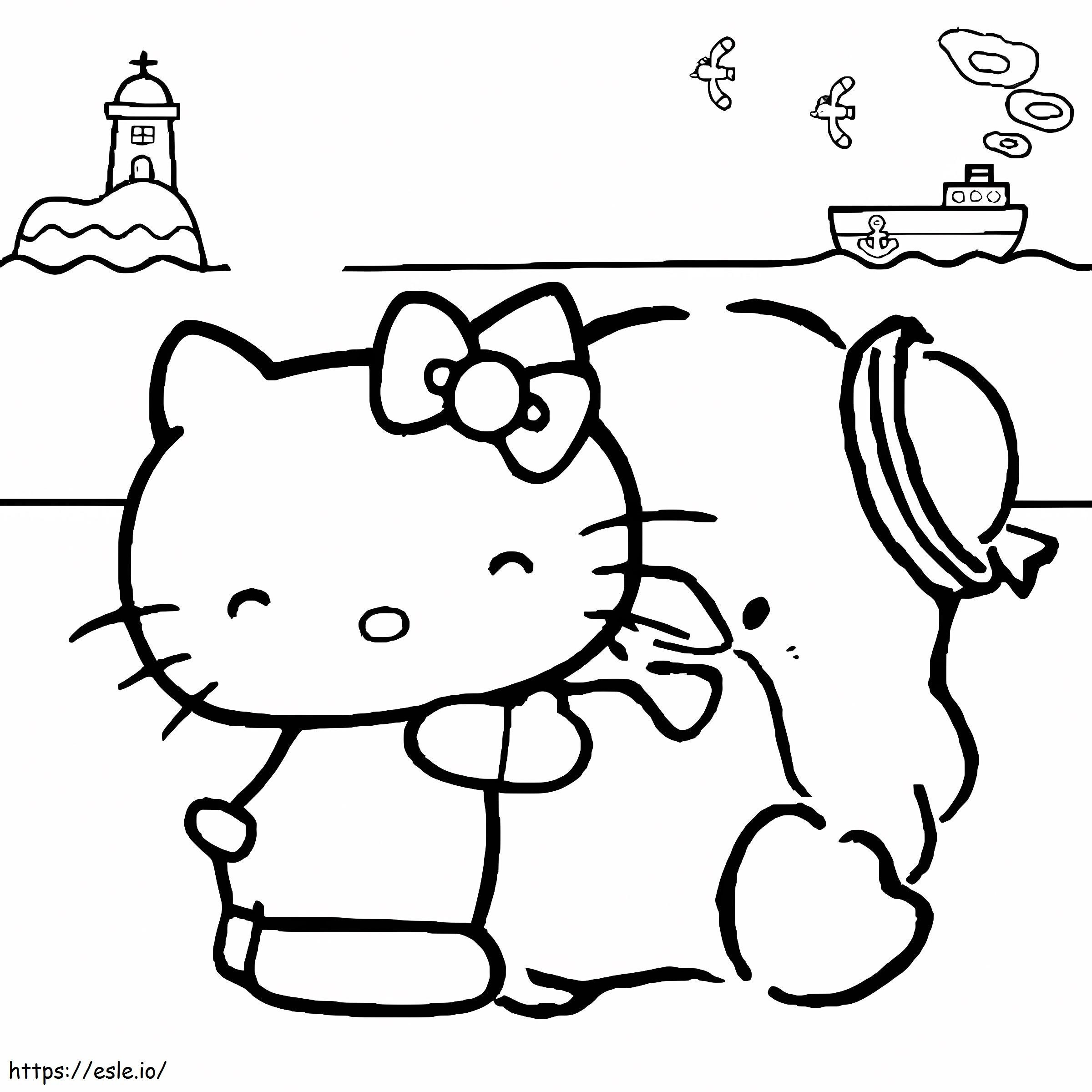 Hello Kitty e Tuxedo Sam para colorir