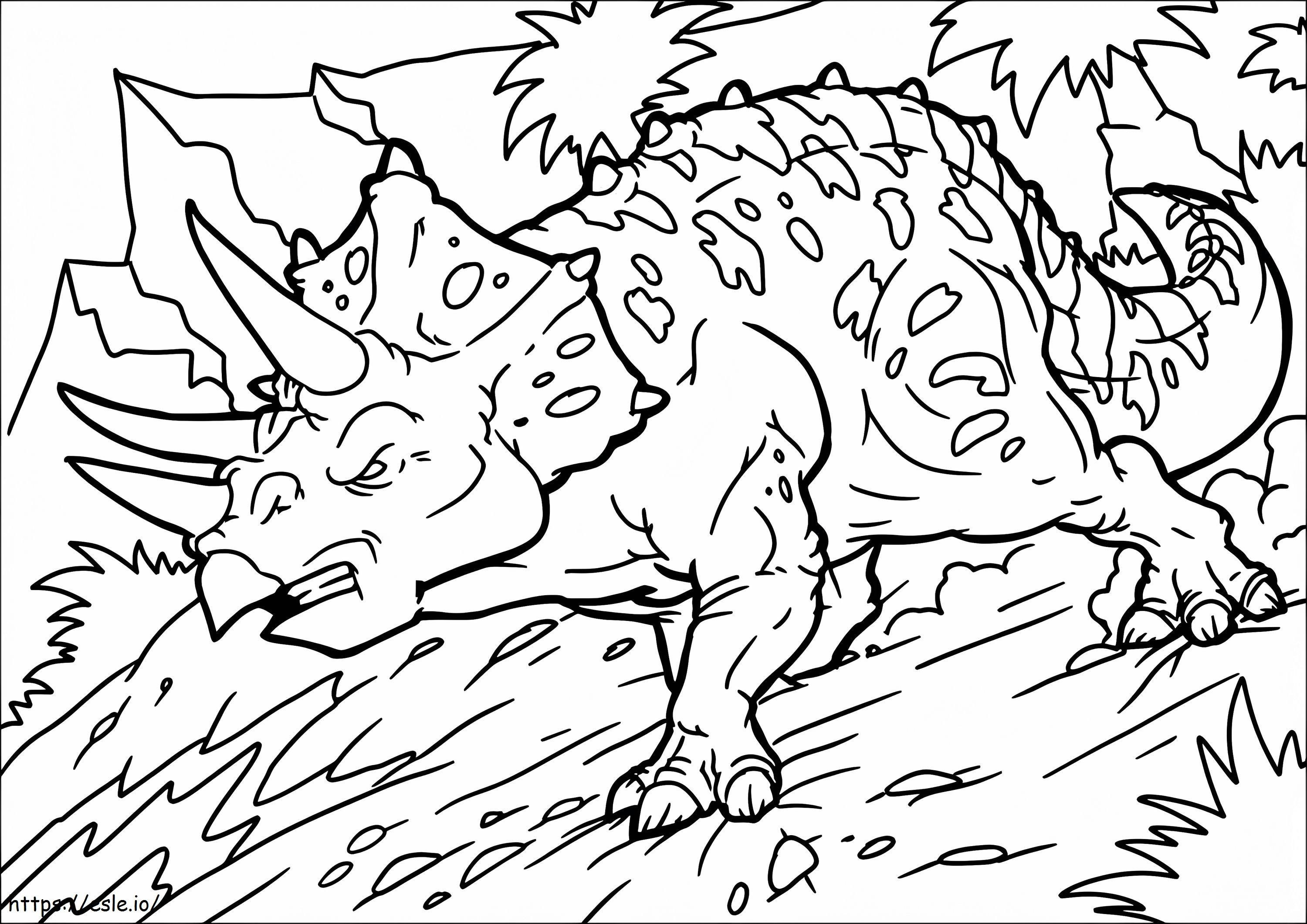 Angry Triceratops színező oldal kifestő