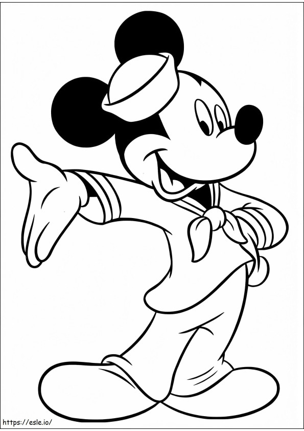 Coloriage Mickey Mouse le marin à imprimer dessin