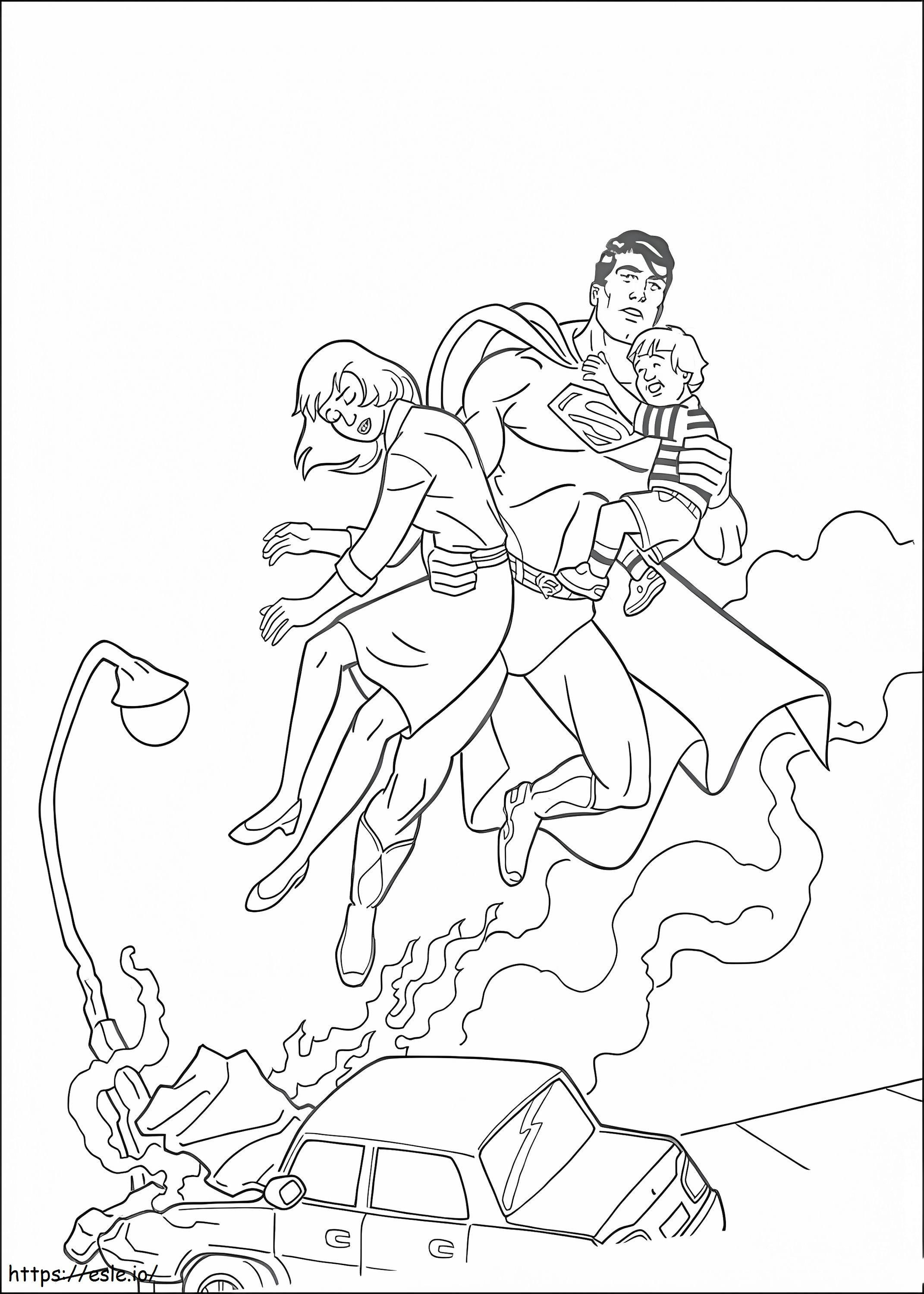 Superman Saves People coloring page
