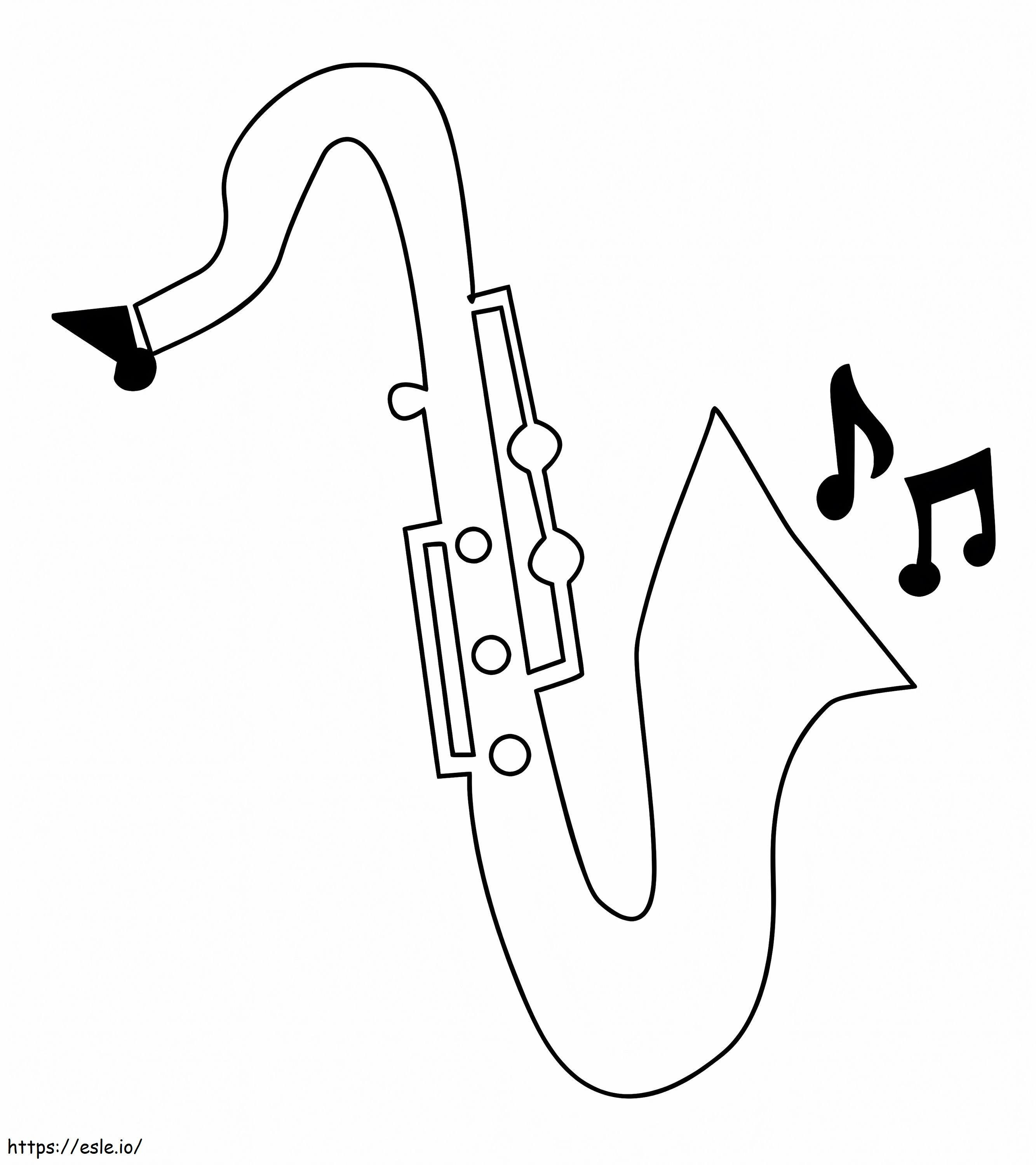 Saxofón Sencillo para colorear