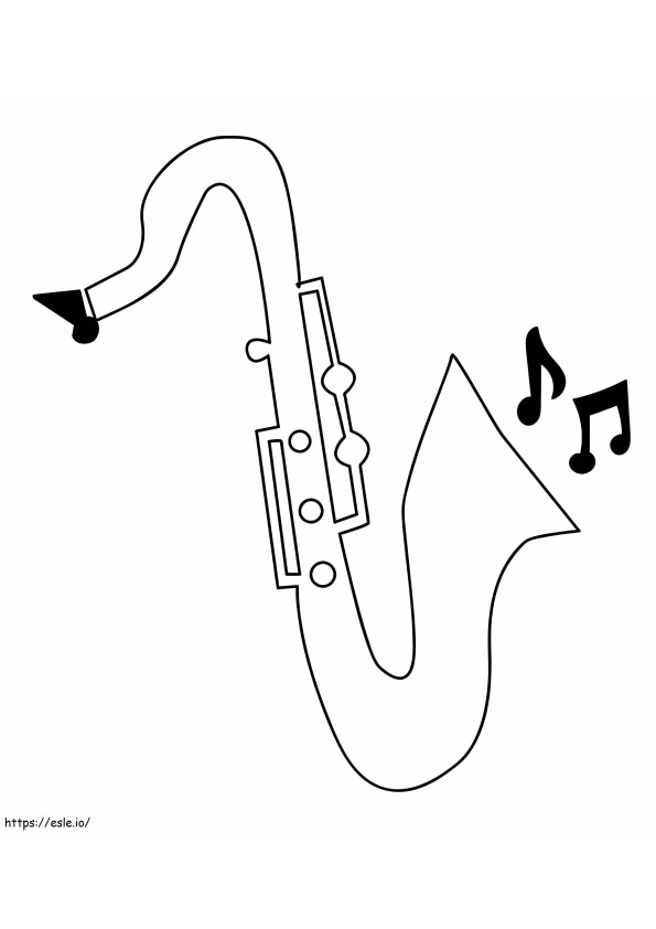 Saksofoni yksinkertainen värityskuva