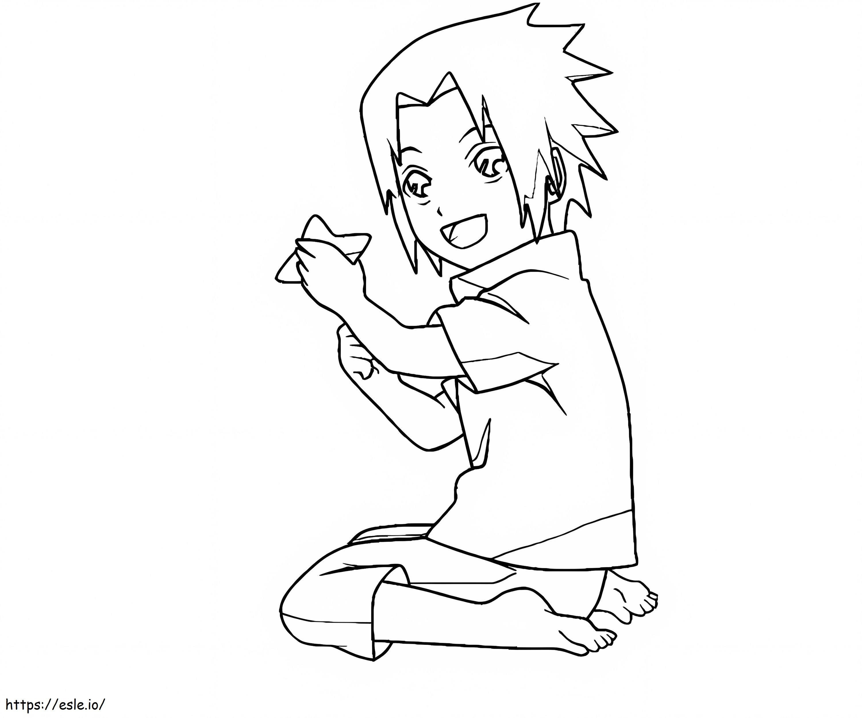 Vicces Sasuke fiú kifestő