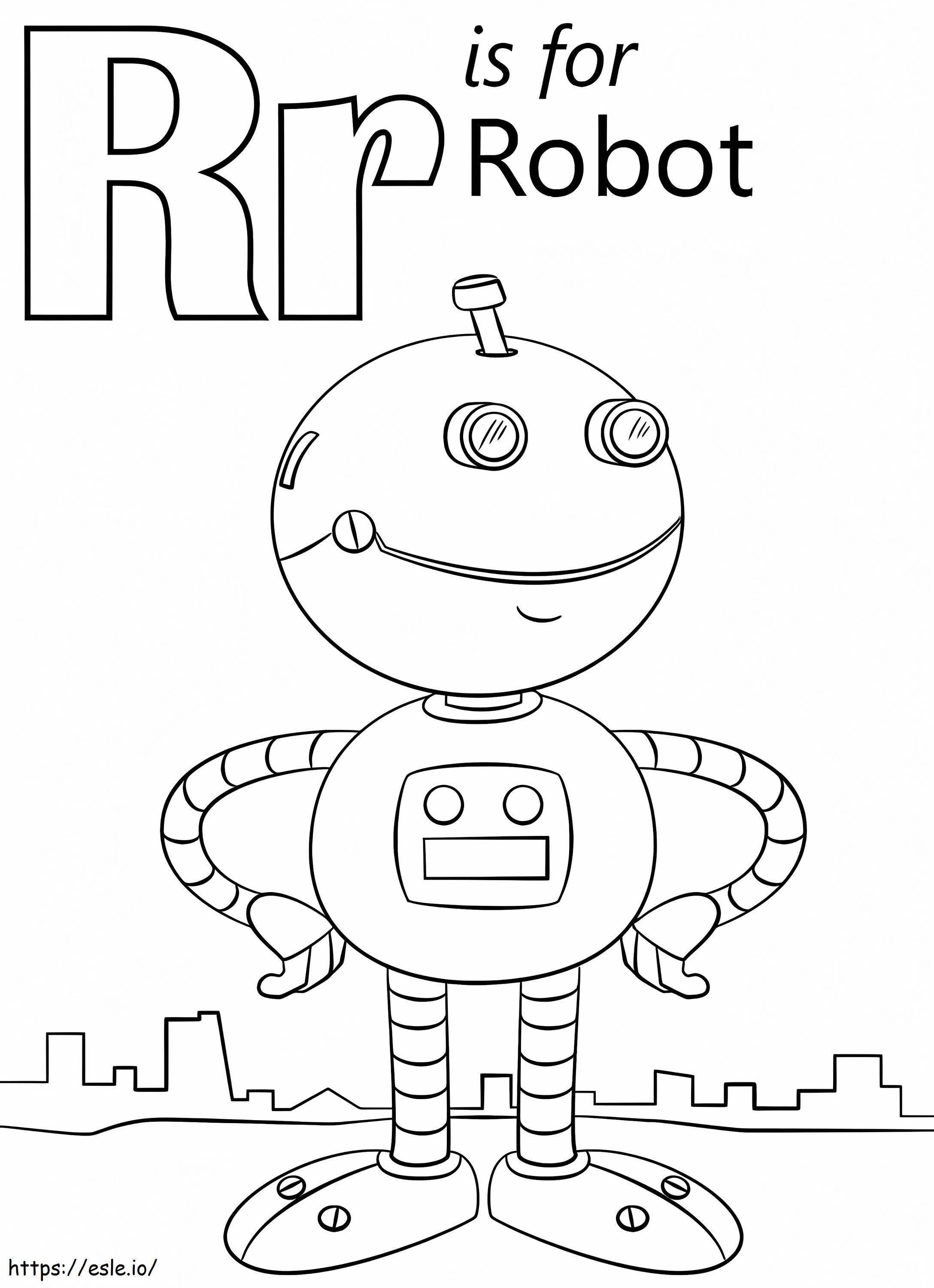 Robô Letra R para colorir
