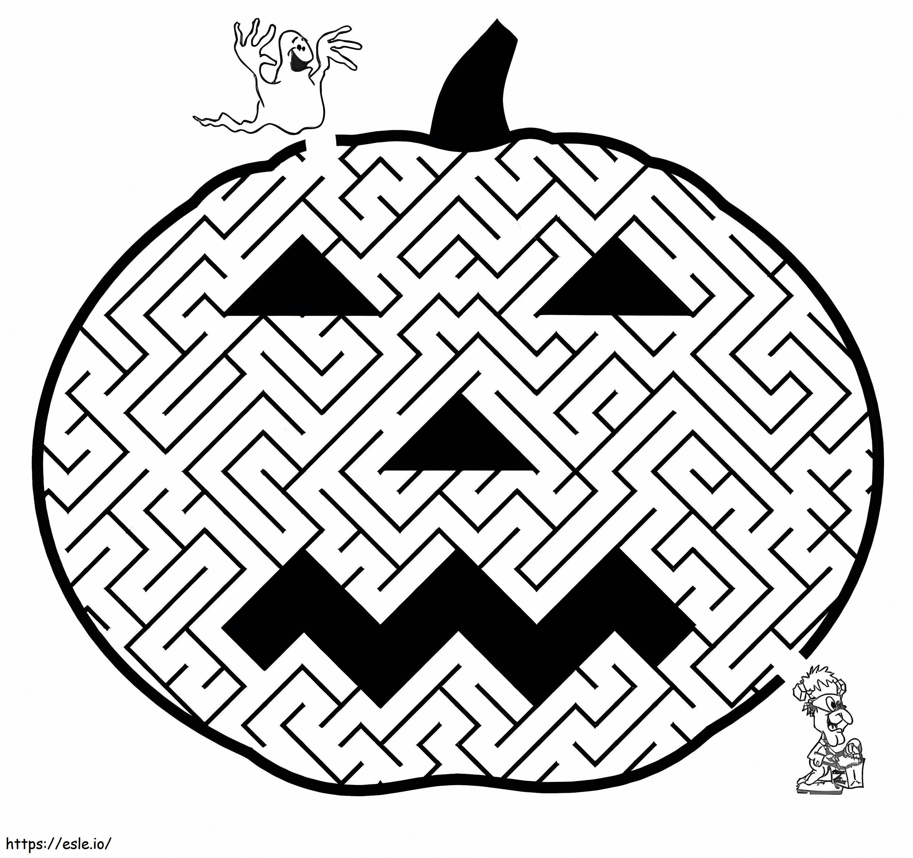 Halloween tök labirintus kifestő