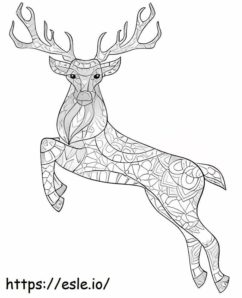 Springendes Hirsch-Mandala ausmalbilder