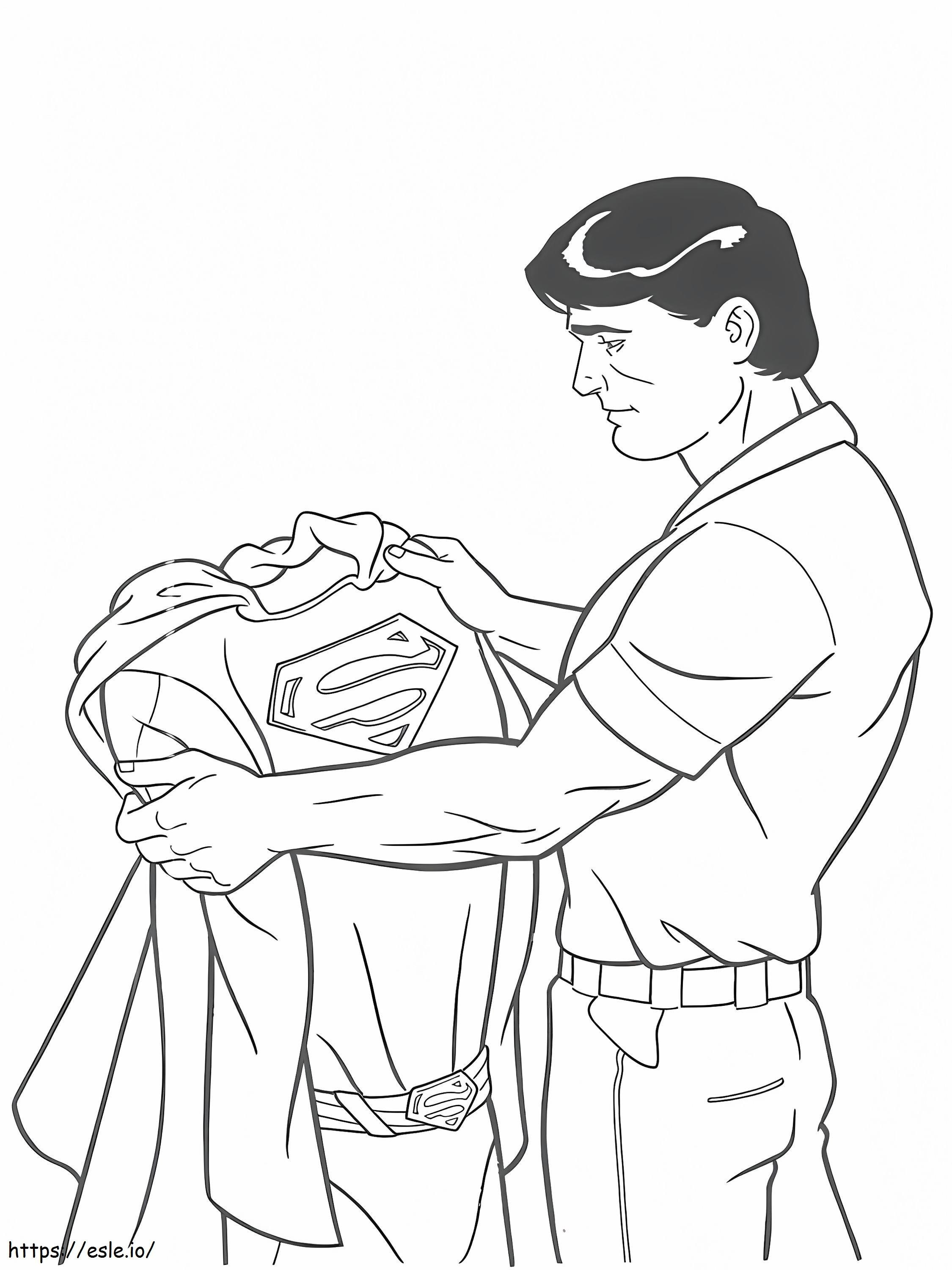 Coloriage  Superman N Ses Vêtements A4 à imprimer dessin