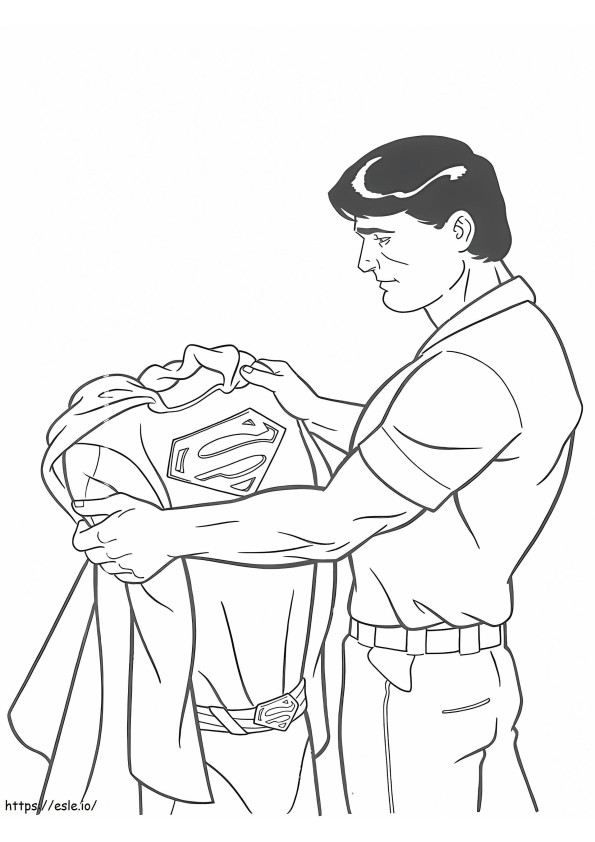 Coloriage  Superman N Ses Vêtements A4 à imprimer dessin