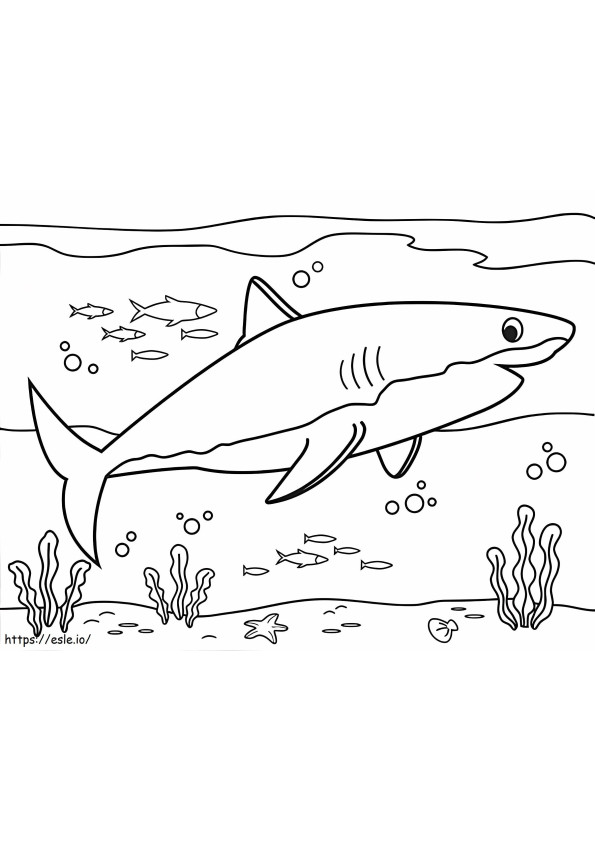 サメの泳ぎ ぬりえ - 塗り絵
