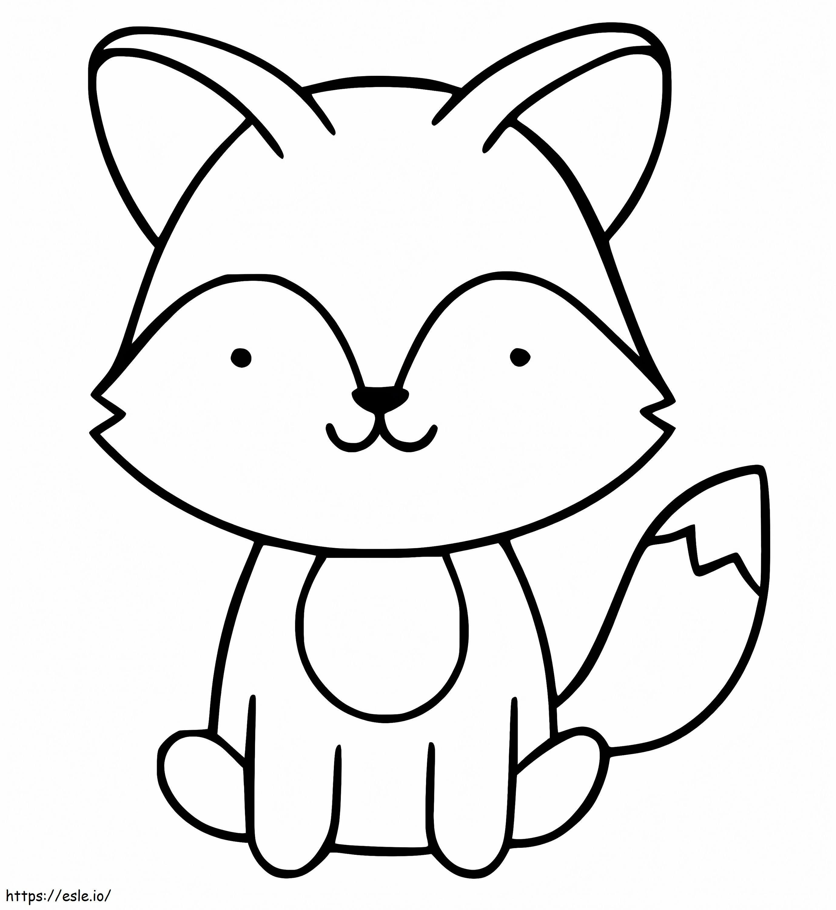 A Cute Baby Fox coloring page