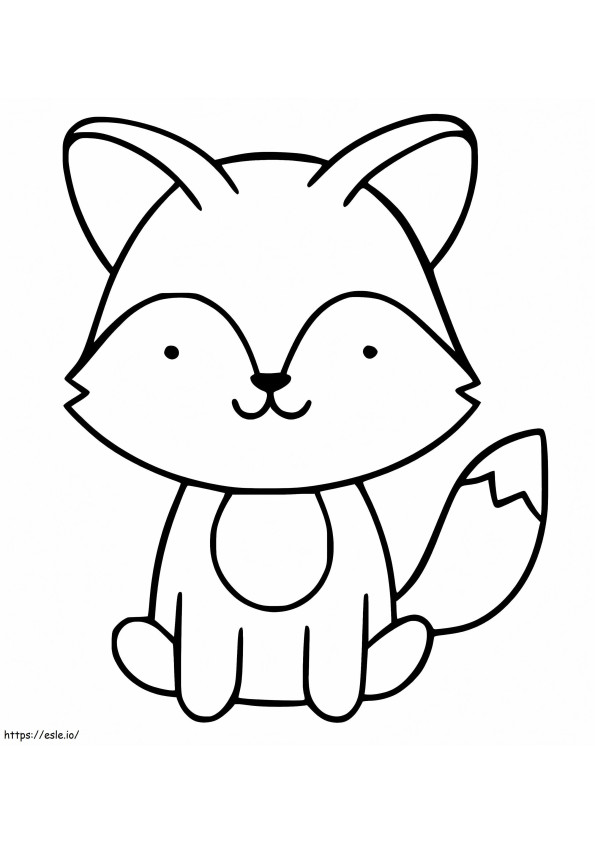 Coloriage Un mignon bébé renard à imprimer dessin