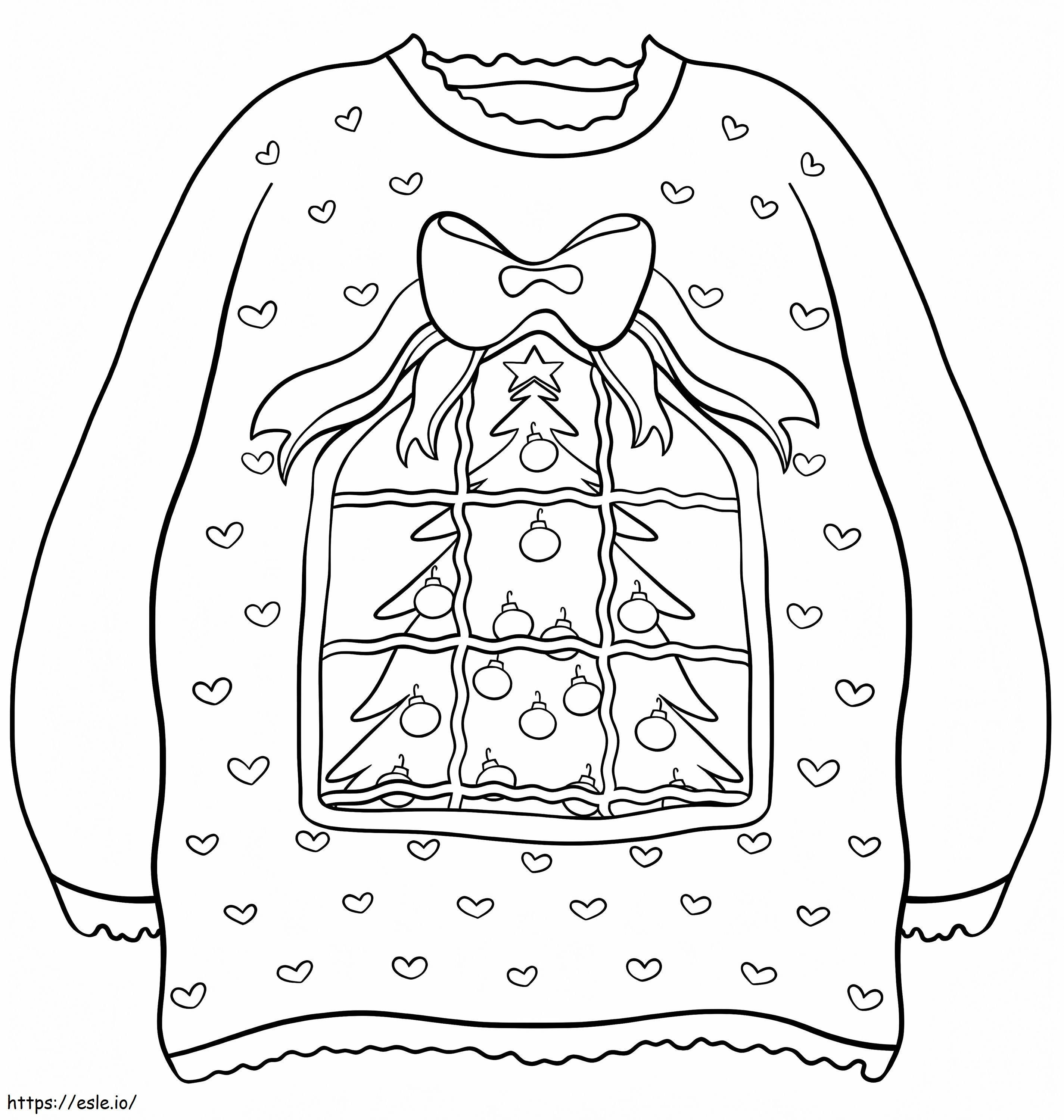 Sweater With Christmas Tree coloring page