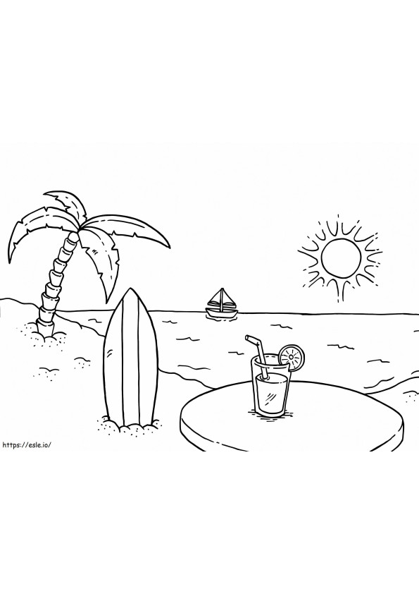 Beautiful Beach coloring page