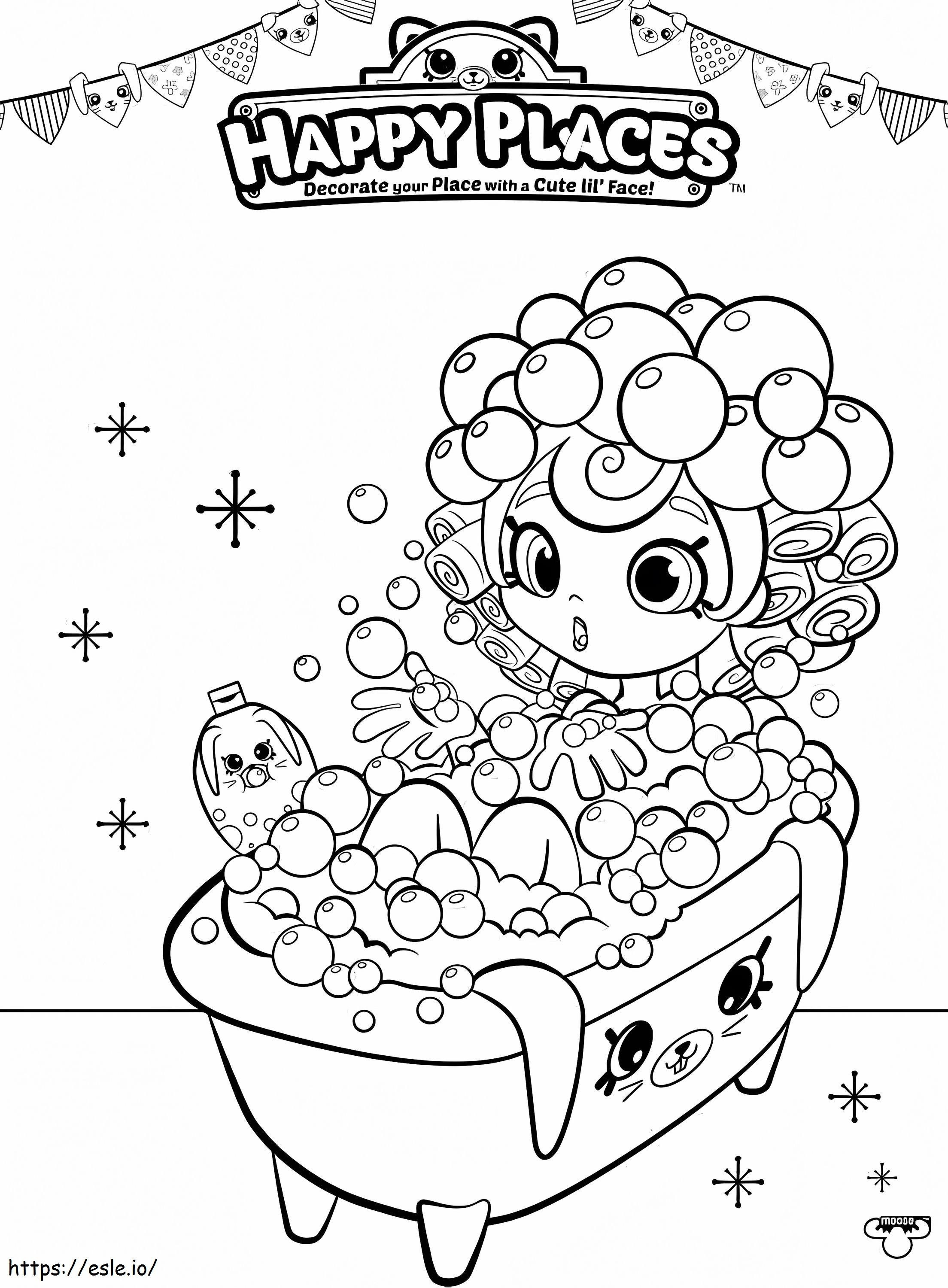 Bubbleisha Shopkins tomando banho para colorir