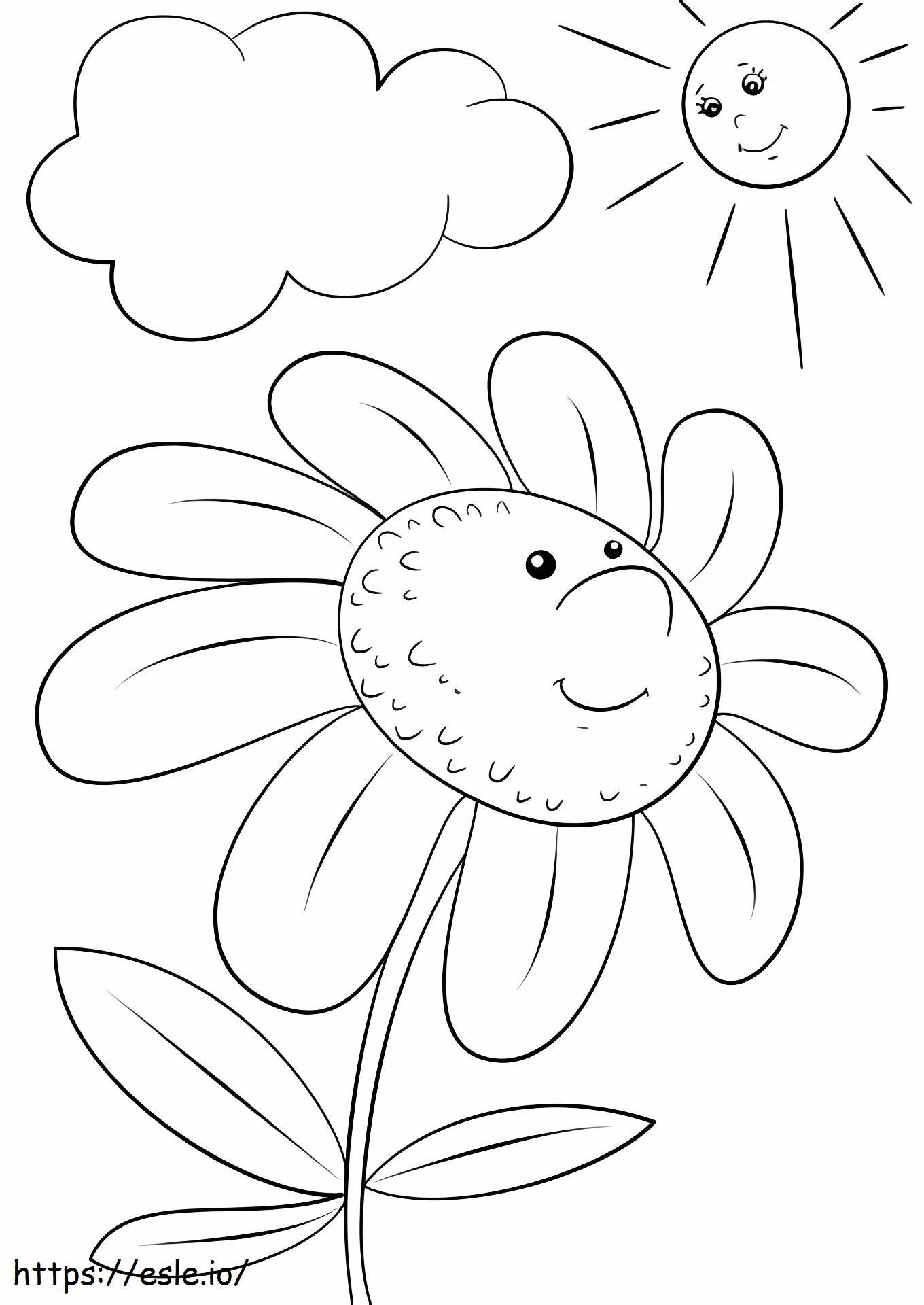 Cartoon Flower Character coloring page