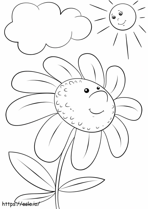 Cartoon Flower Character coloring page