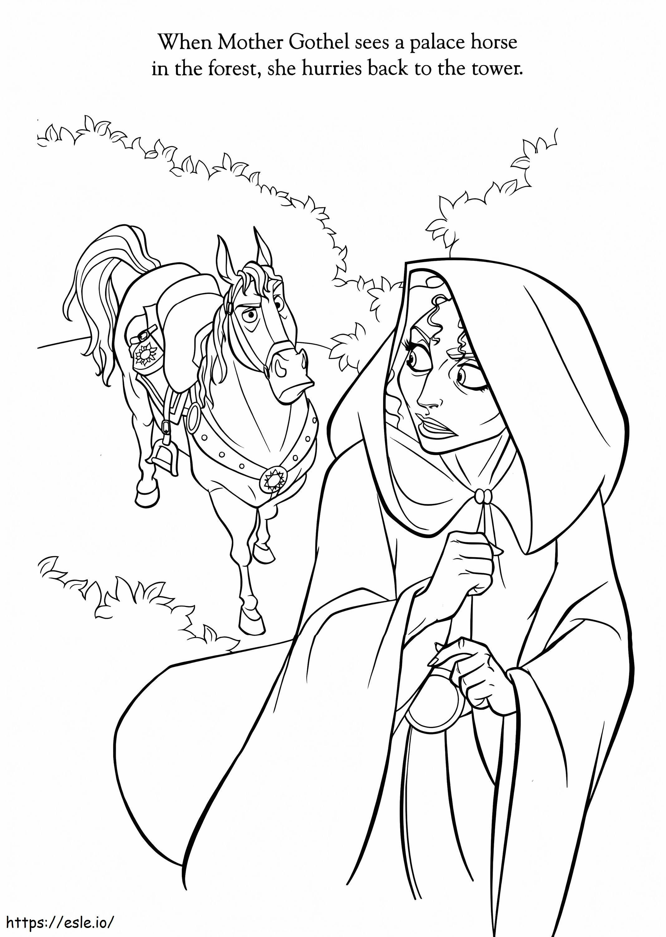 Maximus And Mother Gothel coloring page