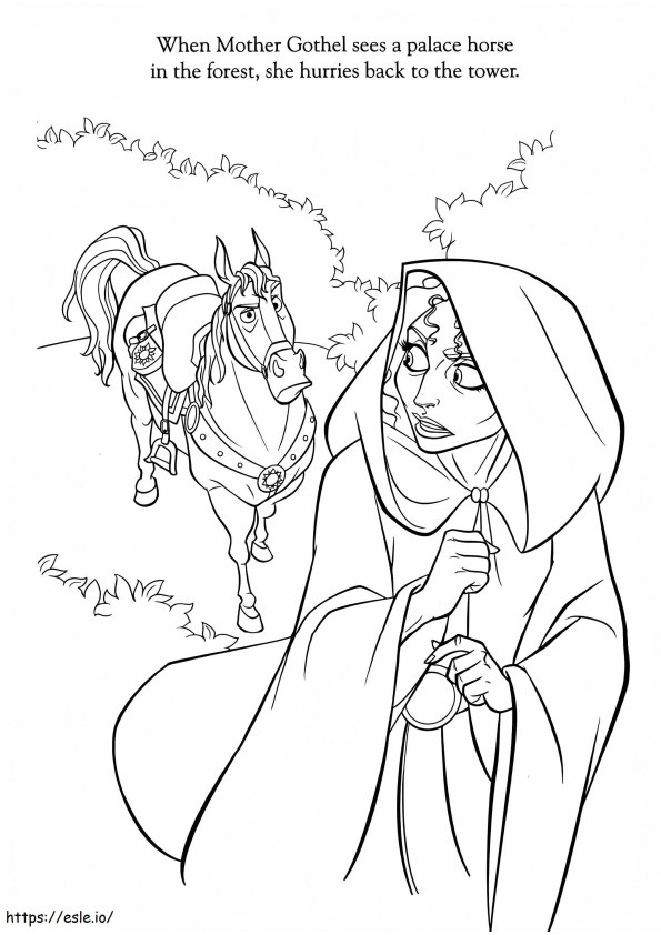 Maximus And Mother Gothel coloring page