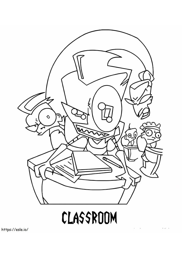 Classroom Invader Zim värityskuva