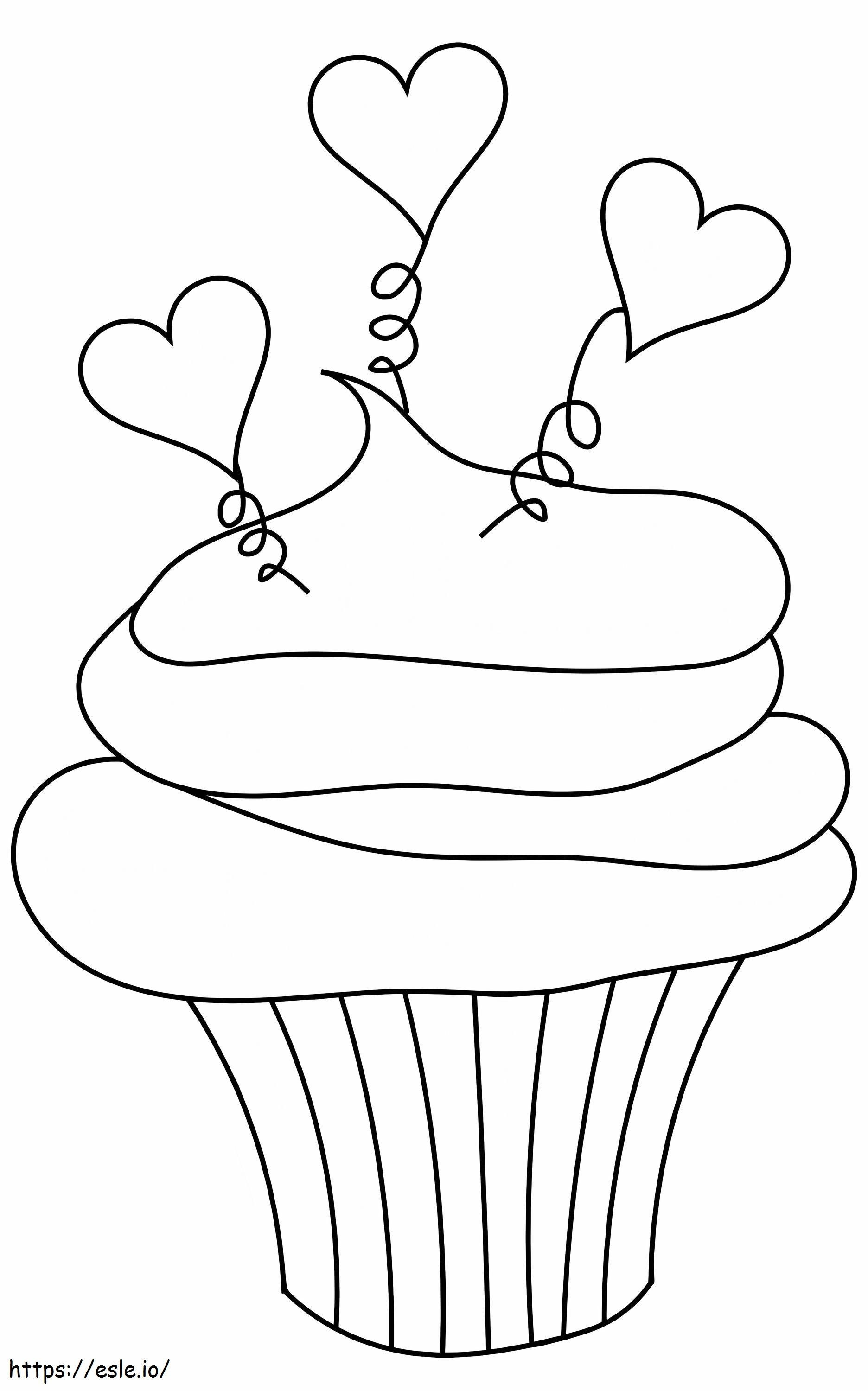 Cupcake de aniversare 2 de colorat