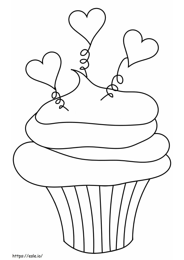 Birthday Cupcake 2 coloring page