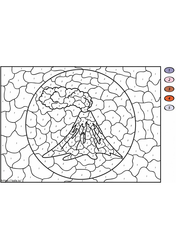 Coloriage Volcan à colorier par numéro à imprimer dessin