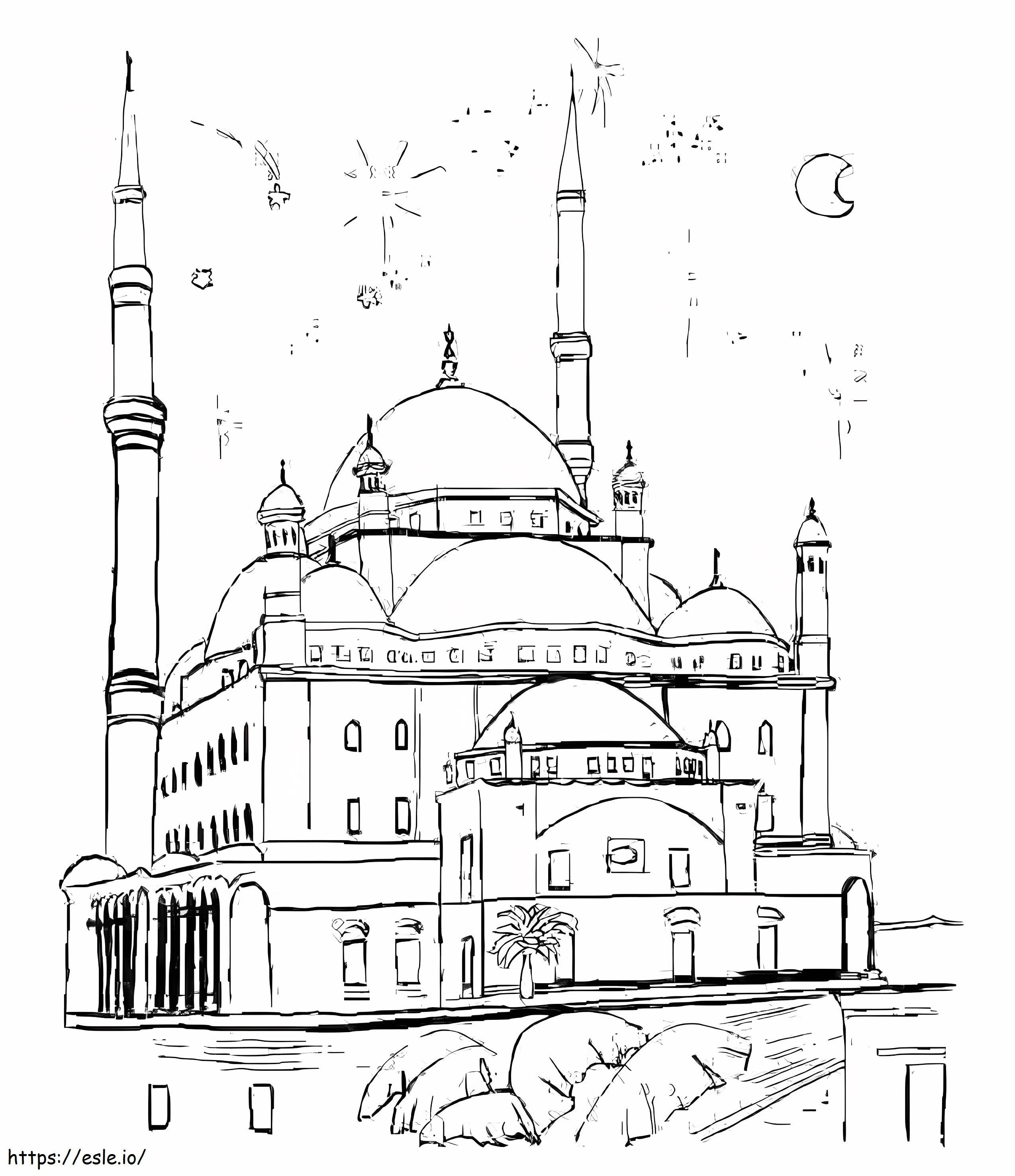 Mosque 5 coloring page