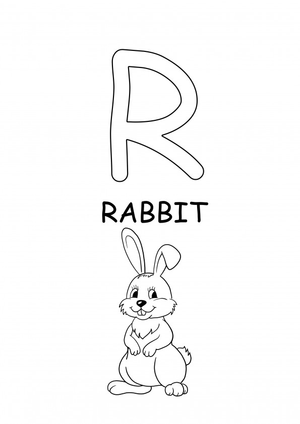 Wort-Kaninchen-Färbung in Großbuchstaben und kostenlos druckbar