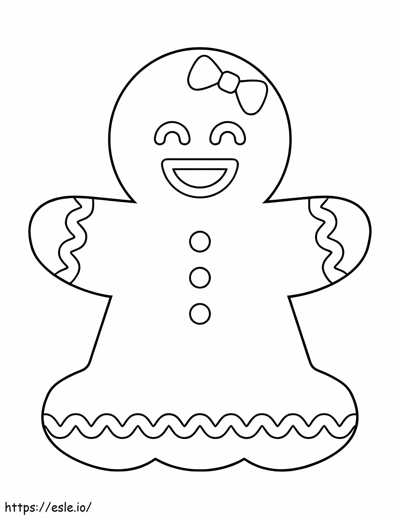 Happy Gingerbread Girl coloring page