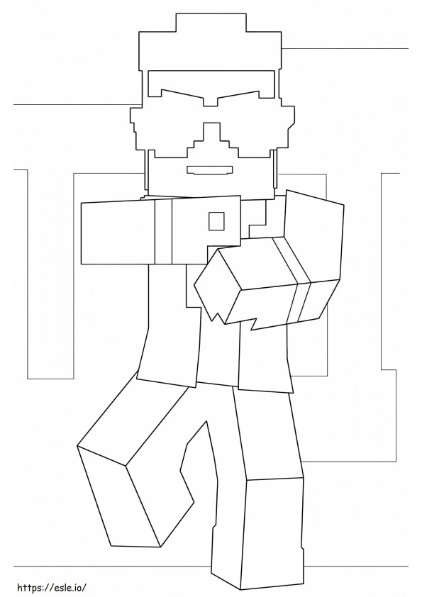 Coloriage Minecraft Gangnam Style 678X1024 à imprimer dessin