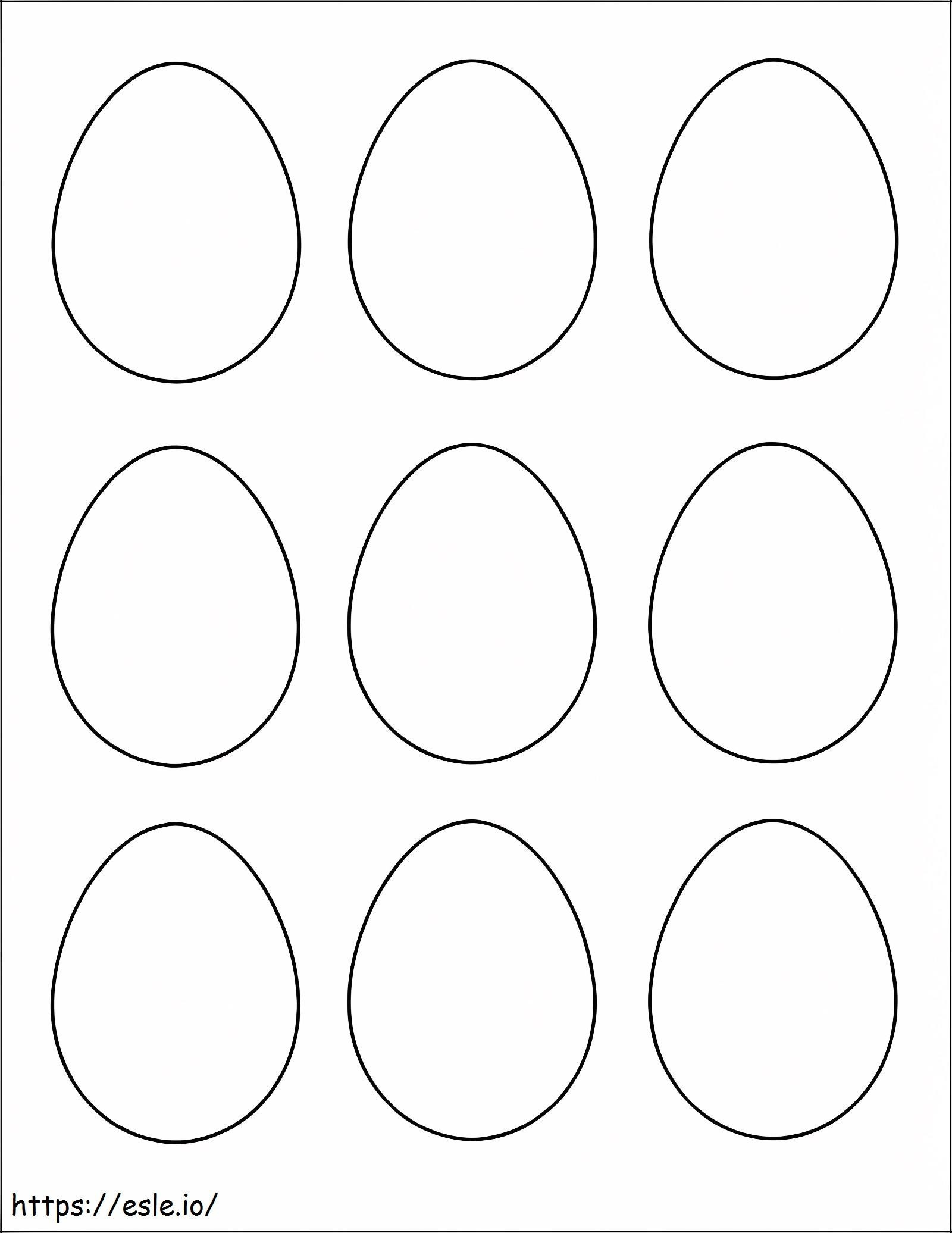 Easy Nine Easter Egg coloring page