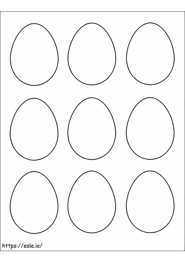 Easy Nine Easter Egg coloring page