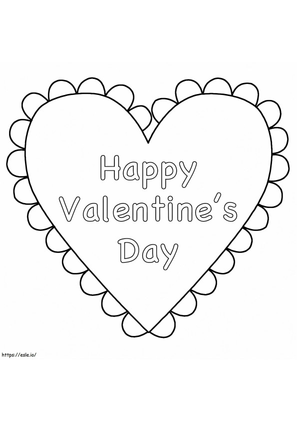 Imprimir Feliz día de San Valentín Corazón para colorear
