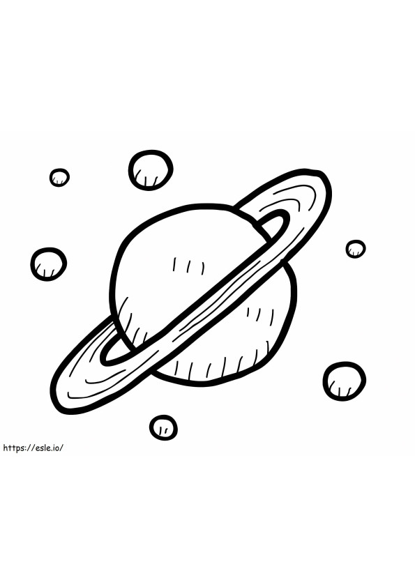Coloriage Saturne mignon à imprimer dessin