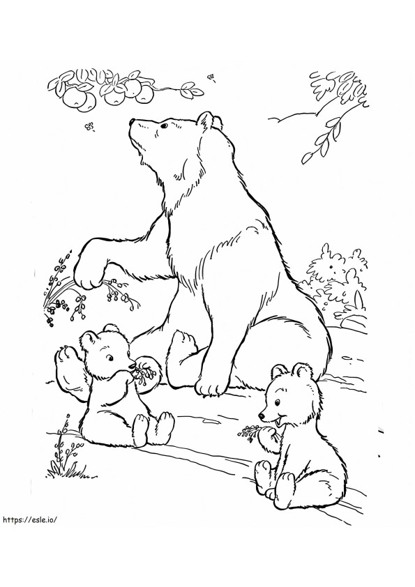 Urso de Gelo Familiar para colorir