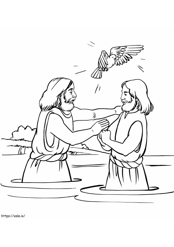 Coloriage Bible du baptême à imprimer dessin