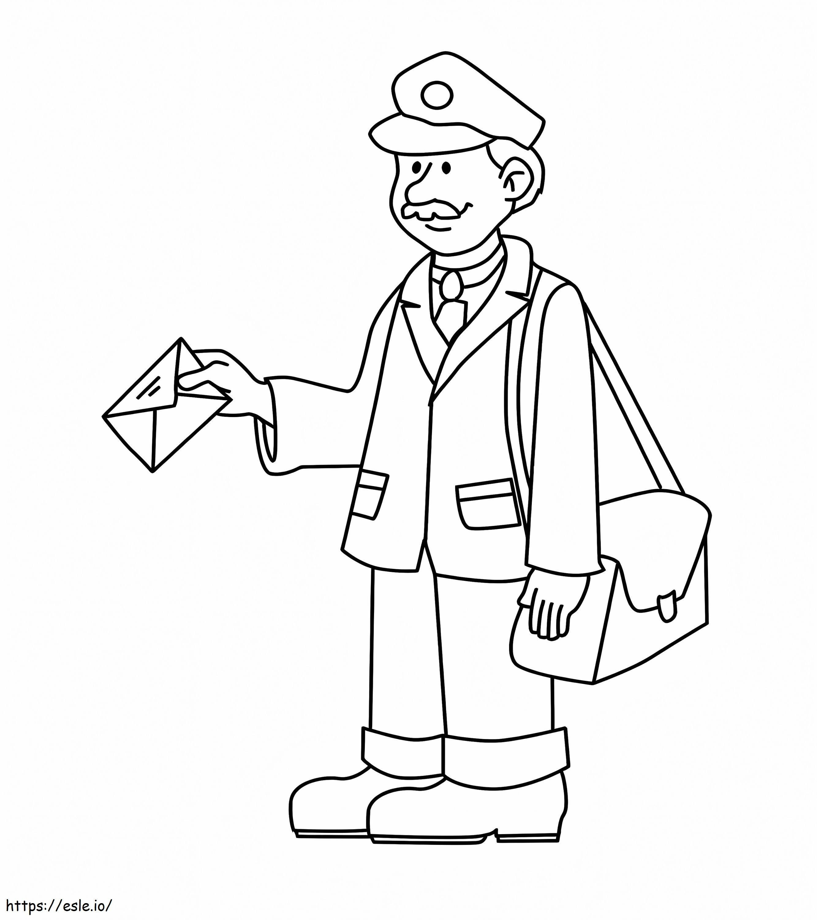 A Postman coloring page
