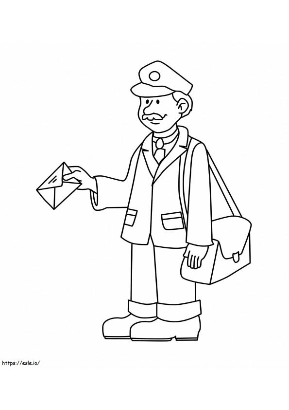 A Postman coloring page