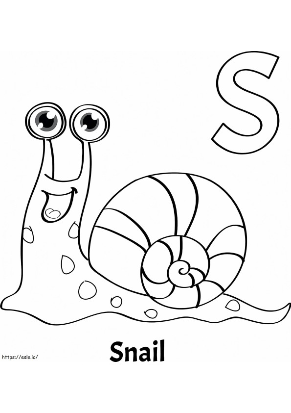 Snail Letter S coloring page