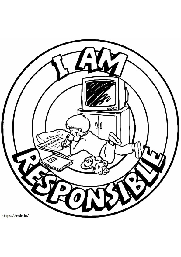 Printable I Am Responsible coloring page