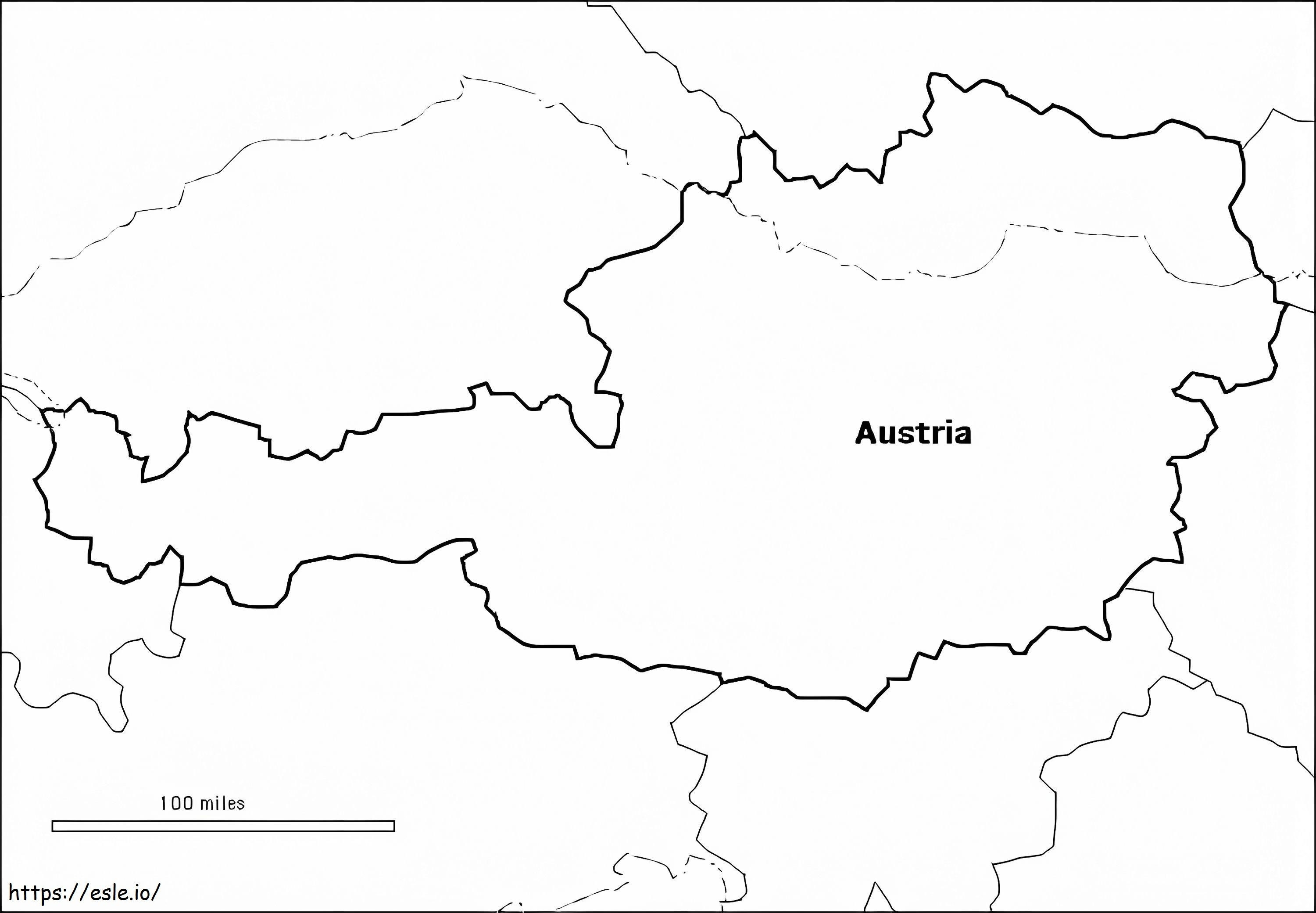 Coloriage Carte de l'Autriche à imprimer dessin